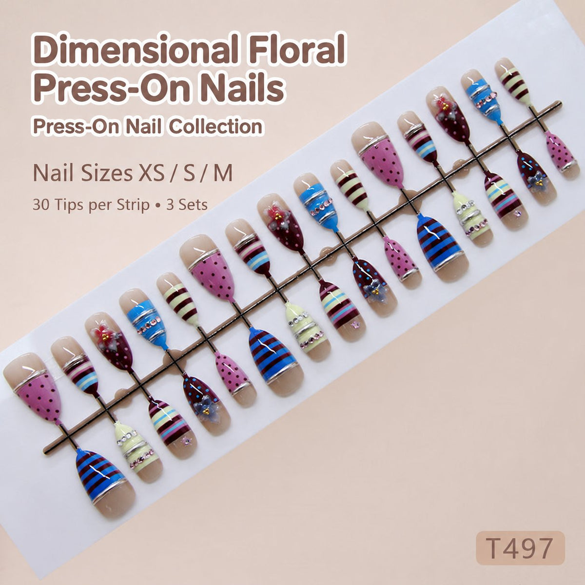 Dopamine Bloom Stripe Press On Nail Set · mproduct-ffb0a94b0bd1a16d144f