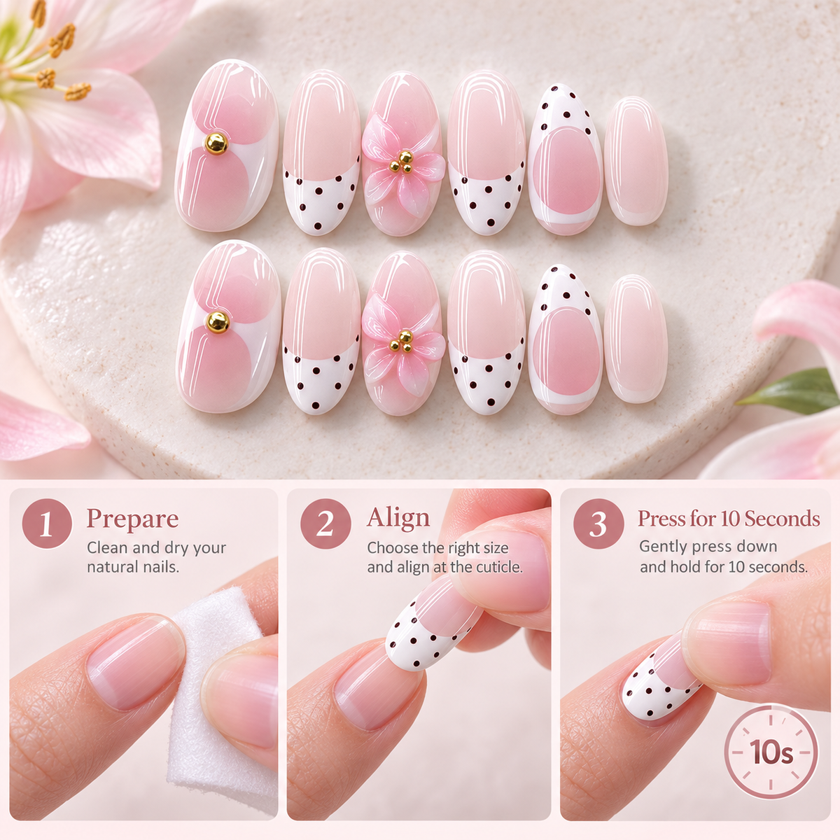Blush Lily Polka Dot French Press On Nail Set · mproduct-ffce7d8462856a9d58d1