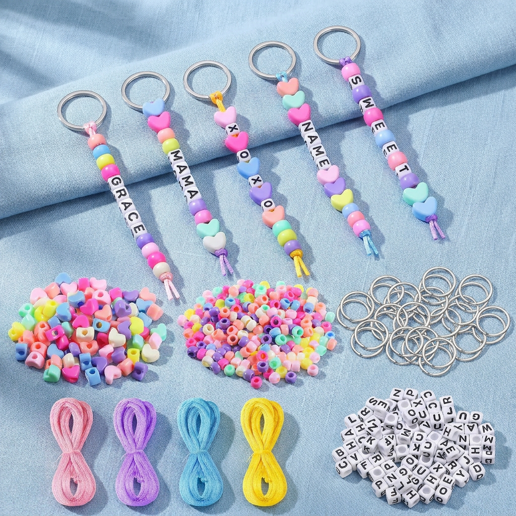 566pcs DIY Keychain Making Craft Set