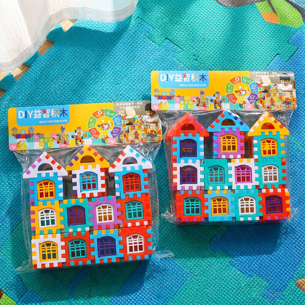 Colorful House Building Blocks