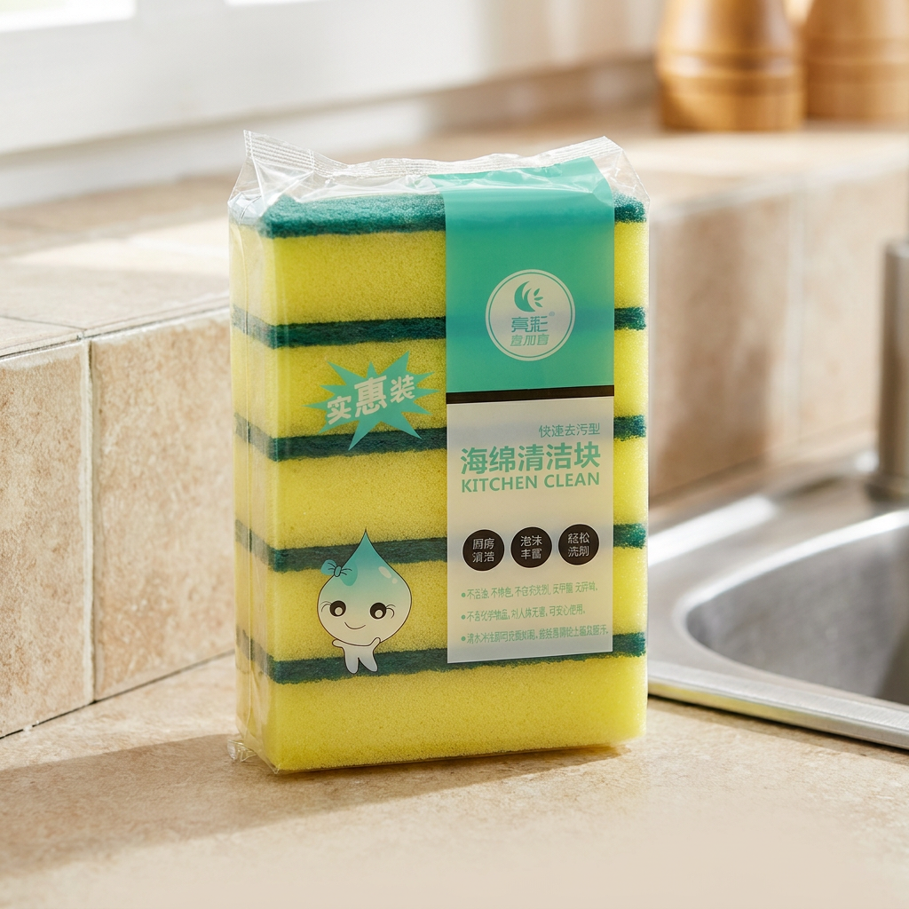 5-Pack Dual-Color Scouring Sponges
