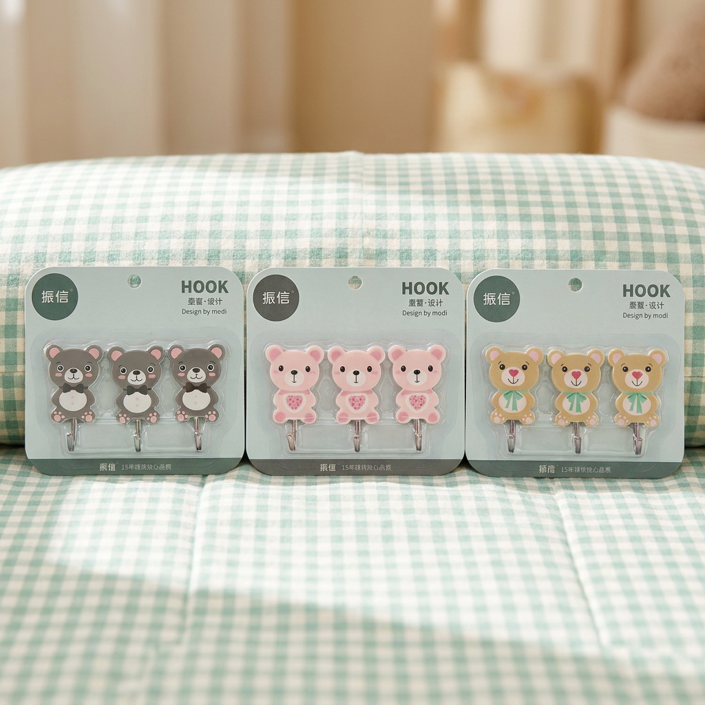 Zhenxin 3-Pack Bear Hooks Multicolor