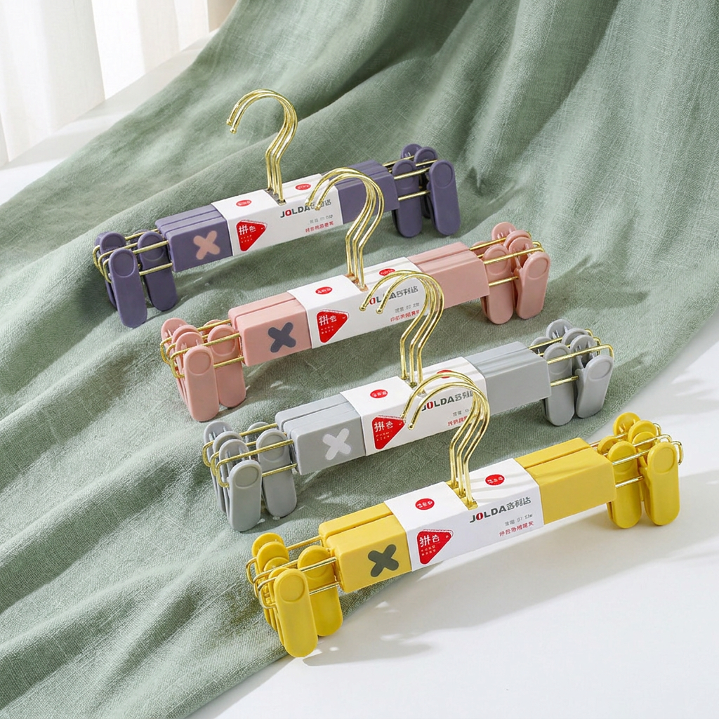 JOLIDA 5-Pack Multicolor Plastic Hangers