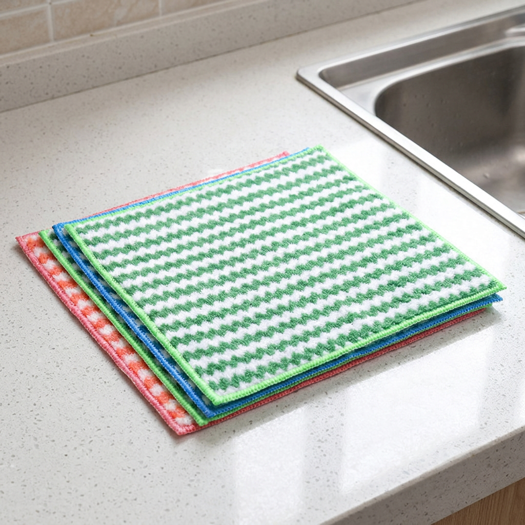Zigzag Coral Kitchen Cloth
