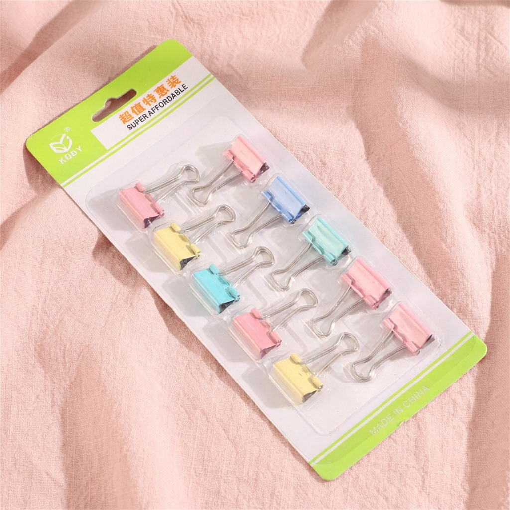 Rainbow Color Metal Binder Clips 10-Pack