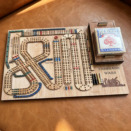 Wooden Cribbage Trap Board Game