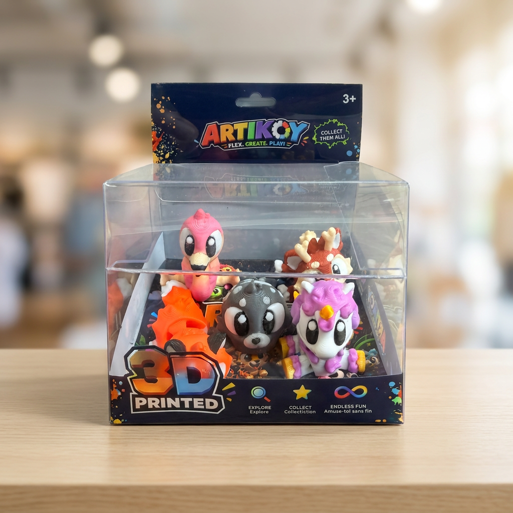 Artikoy 3D Printed Mini Animal Figurines 5 Each