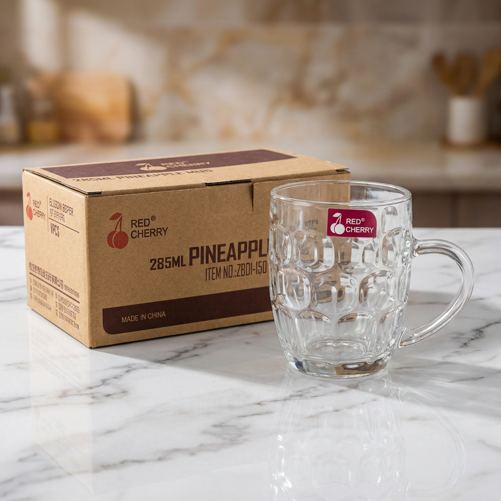 Red Cherry Pineapple Glass 285ml Transparent