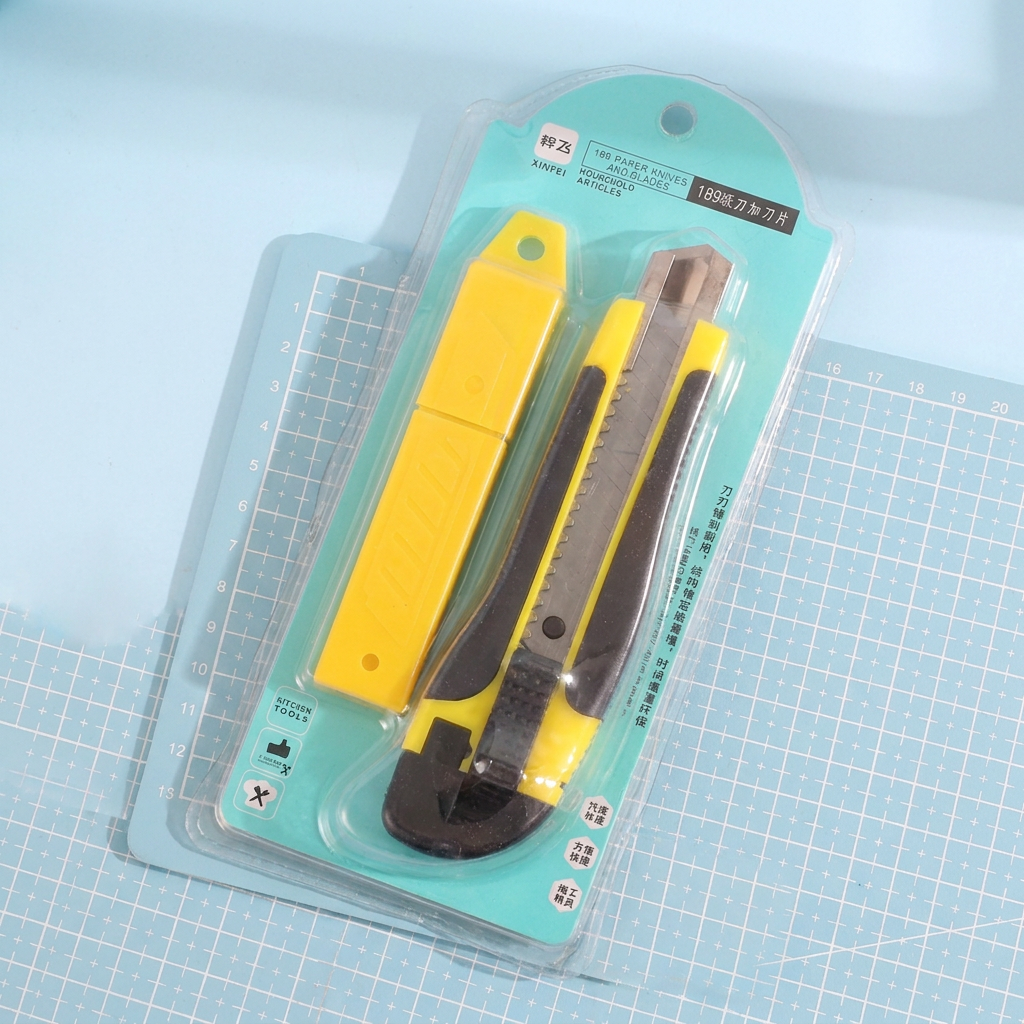 Yellow Compact Utility Knife with Black Blade