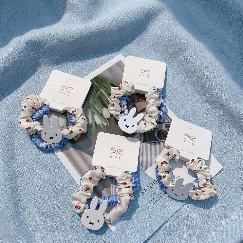 Bunny & Cherry Hair Ties 2pcs