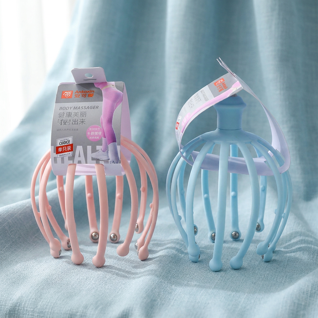Pink/Blue Plastic Ball Head Massager