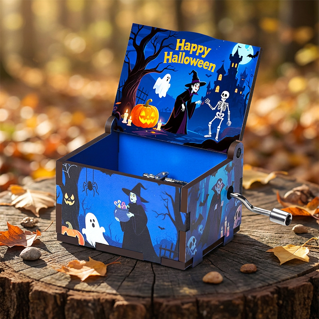 3D Hand-Cranked Wooden Music Box
