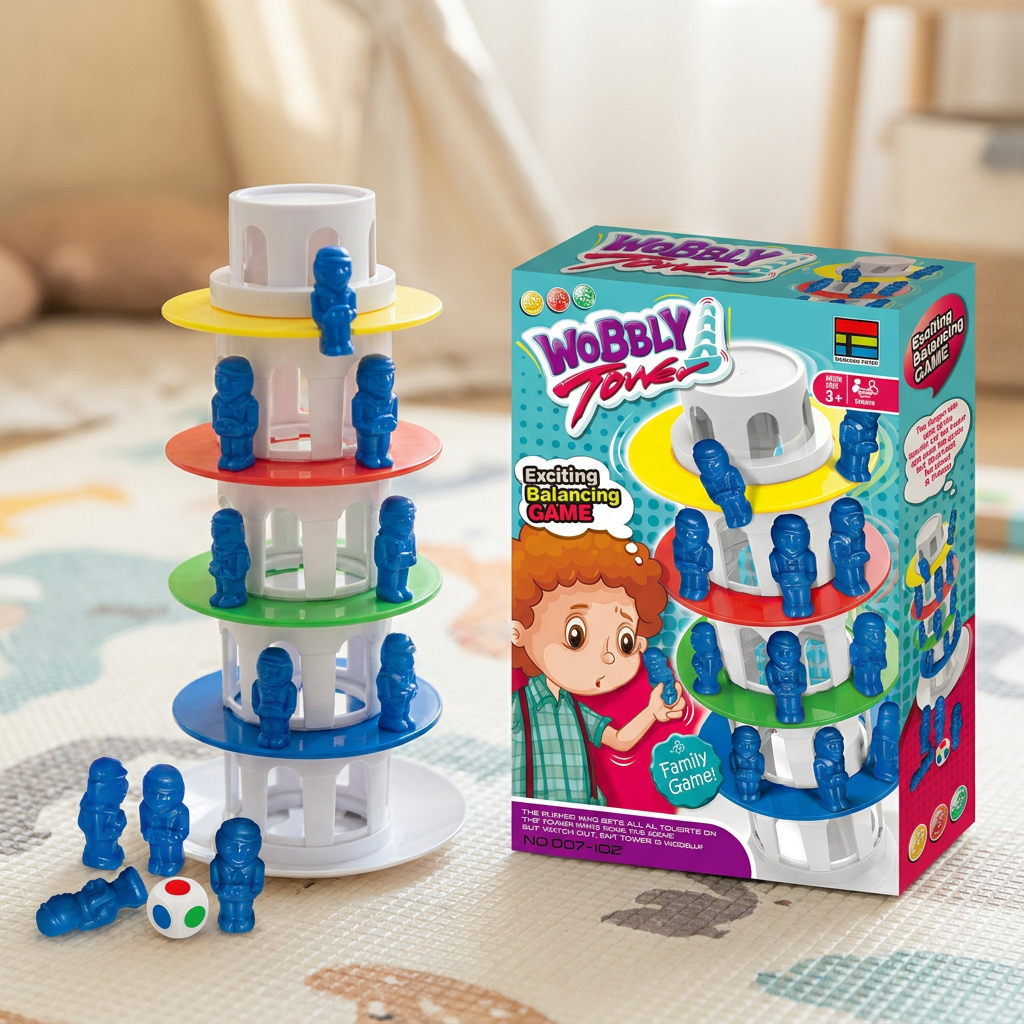 Wobbly Tower Balancing Game