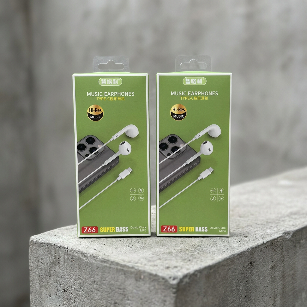 Z66 Hard-Tip Type-C Earphones Green